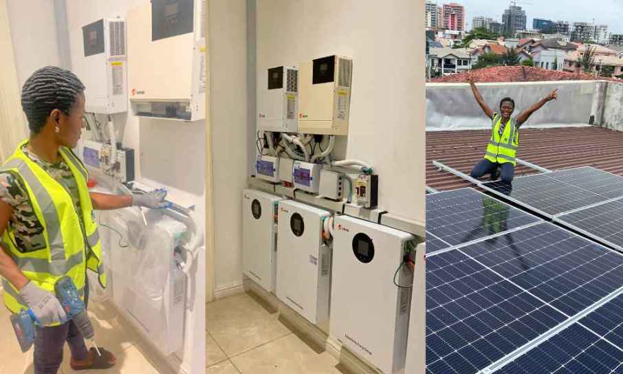 Solar installer at work